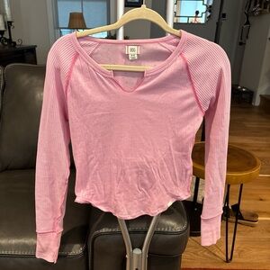 BDG Pink Ribbed Women's Long Sleeve